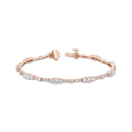 Memories Moments Magic Lab-Grown Diamond Three-Stone Bracelet 3 ct tw 14K Rose Gold 7"