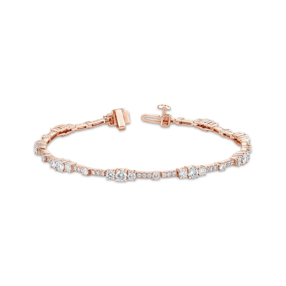 Memories Moments Magic Lab-Grown Diamond Three-Stone Bracelet 3 ct tw 14K Rose Gold 7"