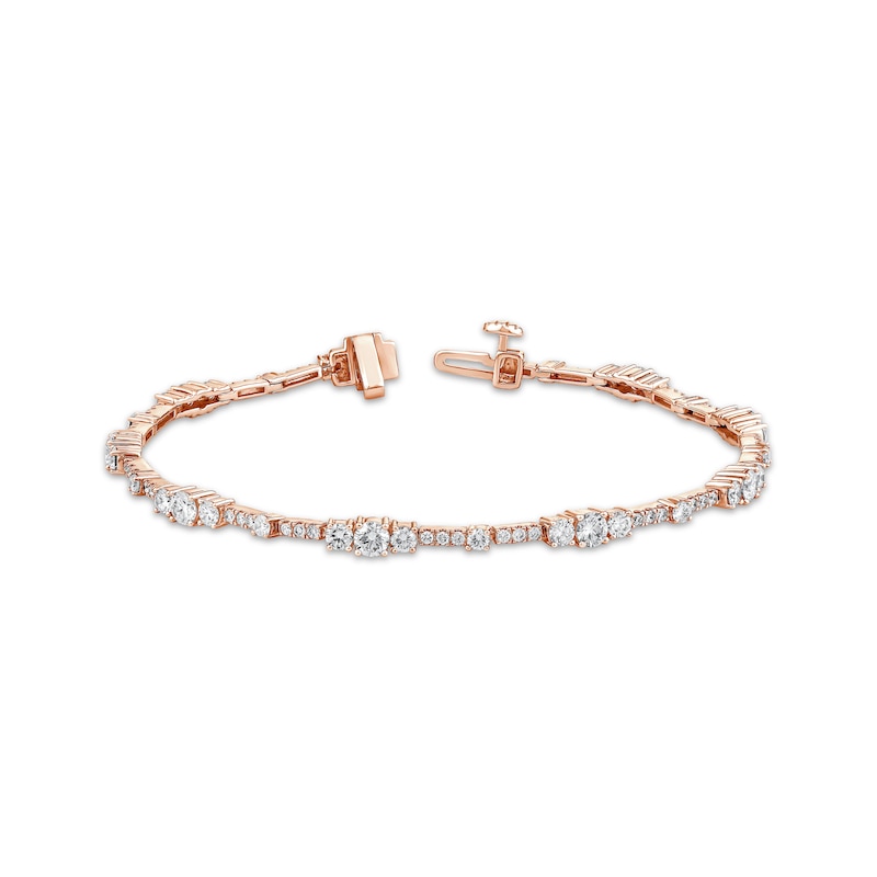 Main Image 1 of Memories Moments Magic Lab-Grown Diamond Three-Stone Bracelet 3 ct tw 14K Rose Gold 7&quot;