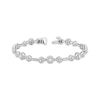 Thumbnail Image 1 of Memories Moments Magic Lab-Grown Diamond Three-Stone Halo Bracelet 2 ct tw 14K White Gold 7"