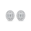 Thumbnail Image 2 of Threads of Love Oval-Cut Lab-Grown Diamond Halo Earrings 1-1/2 ct tw 14K White Gold