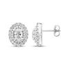 Thumbnail Image 3 of Threads of Love Oval-Cut Lab-Grown Diamond Halo Earrings 1-1/2 ct tw 14K White Gold