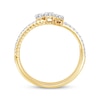 Thumbnail Image 2 of Memories Moments Magic Oval-Cut Lab-Grown Diamond Three-Stone Ring 1/2 ct tw 10K Yellow Gold