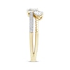 Thumbnail Image 2 of Threads of Love Pear-Shaped Lab-Grown Diamond Two-Row Ring 1/2 ct tw 14K Yellow Gold