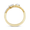 Thumbnail Image 3 of Threads of Love Pear-Shaped Lab-Grown Diamond Two-Row Ring 1/2 ct tw 14K Yellow Gold