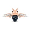 Thumbnail Image 4 of Black & White Diamond Bumble Bee Ring 1/10 ct tw Sterling Silver & 10K Rose Gold