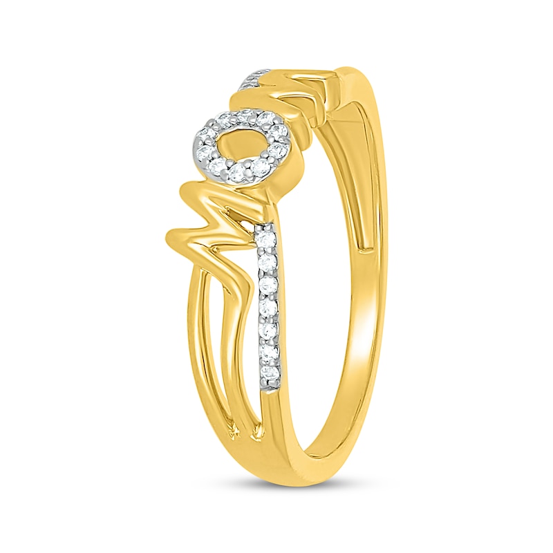 Main Image 2 of Diamond &quot;Mom&quot; Ring 1/10 ct tw 10K Yellow Gold