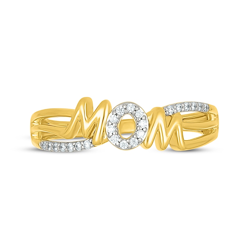 Main Image 4 of Diamond &quot;Mom&quot; Ring 1/10 ct tw 10K Yellow Gold