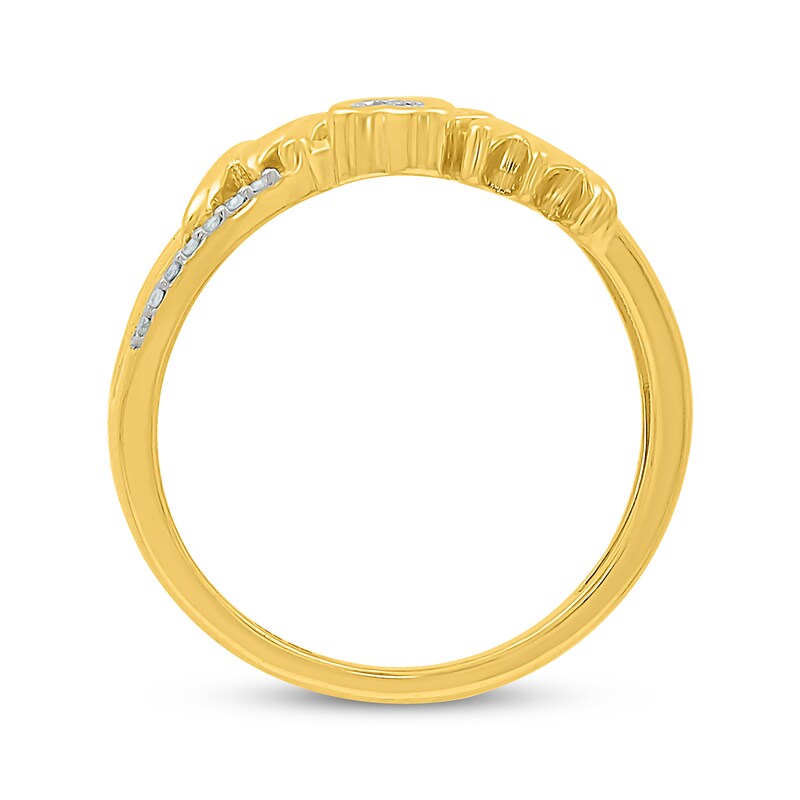 Main Image 3 of Diamond &quot;Mom&quot; Paw Print Ring 1/15 ct tw 10K Yellow Gold