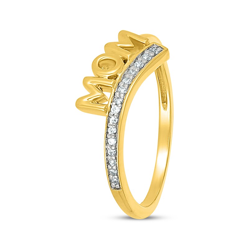Main Image 2 of Diamond &quot;Mom&quot; Bypass Ring 1/15 ct tw 10K Yellow Gold