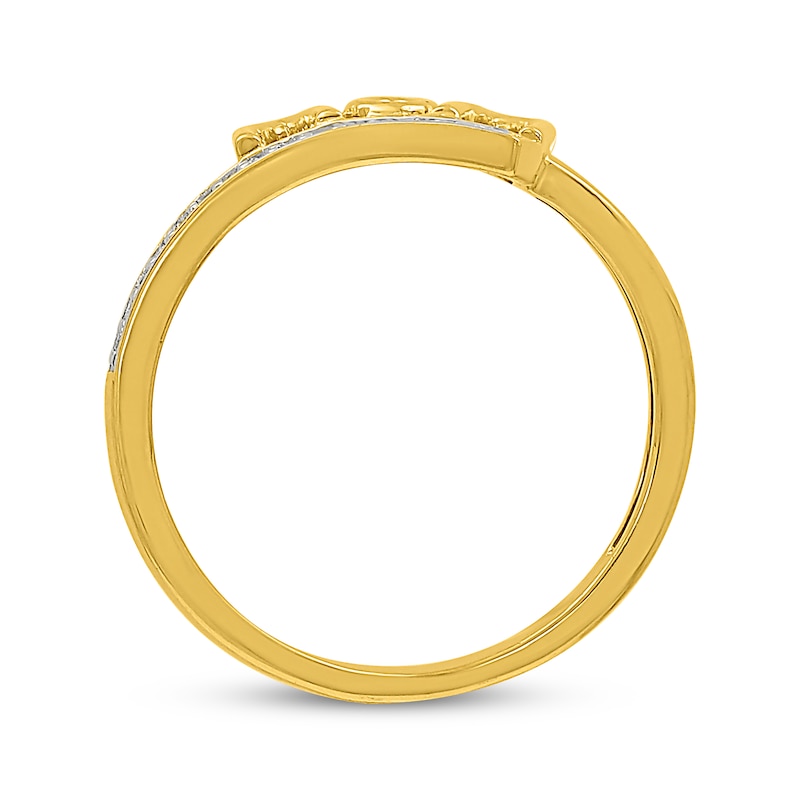 Main Image 3 of Diamond &quot;Mom&quot; Bypass Ring 1/15 ct tw 10K Yellow Gold