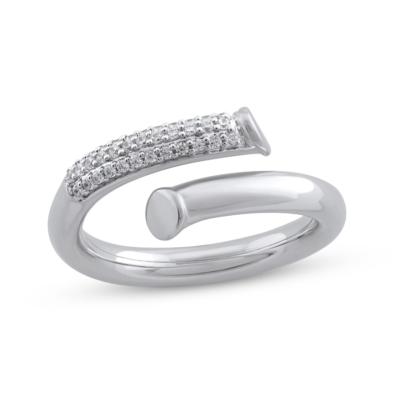 Main Image 1 of Diamond Bypass Nail Ring 1/6 ct tw 10K White Gold