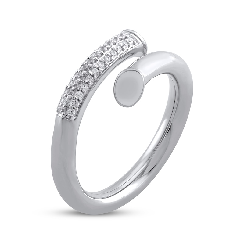 Main Image 2 of Diamond Bypass Nail Ring 1/6 ct tw 10K White Gold