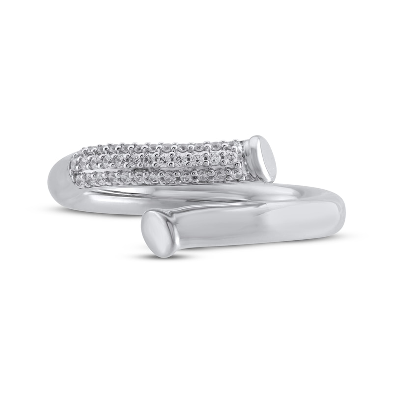 Main Image 3 of Diamond Bypass Nail Ring 1/6 ct tw 10K White Gold