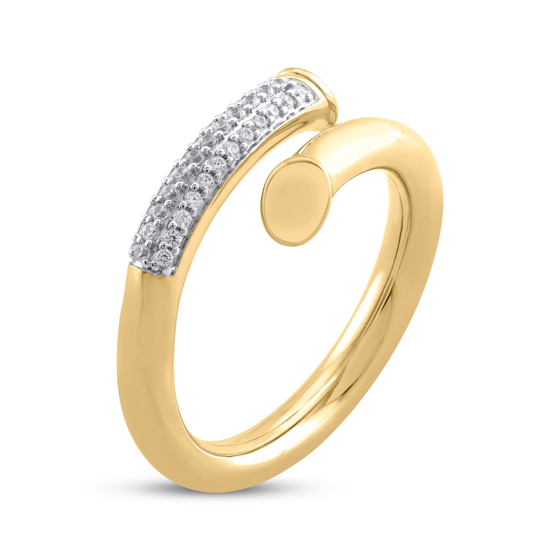 Main Image 2 of Diamond Bypass Nail Ring 1/6 ct tw 10K Yellow Gold
