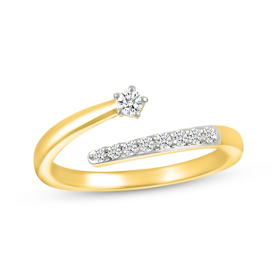 Diamond Bypass Toe Ring 1/10 ct tw 10K Yellow Gold