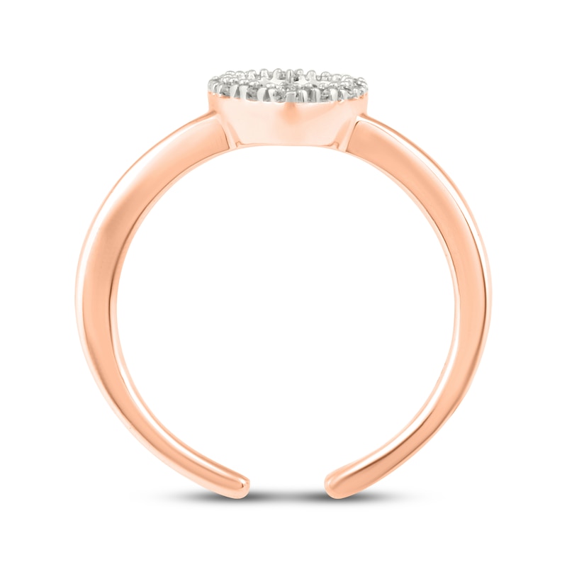 Main Image 2 of Diamond Heart Outline Toe Ring 1/20 ct tw 10K Rose Gold