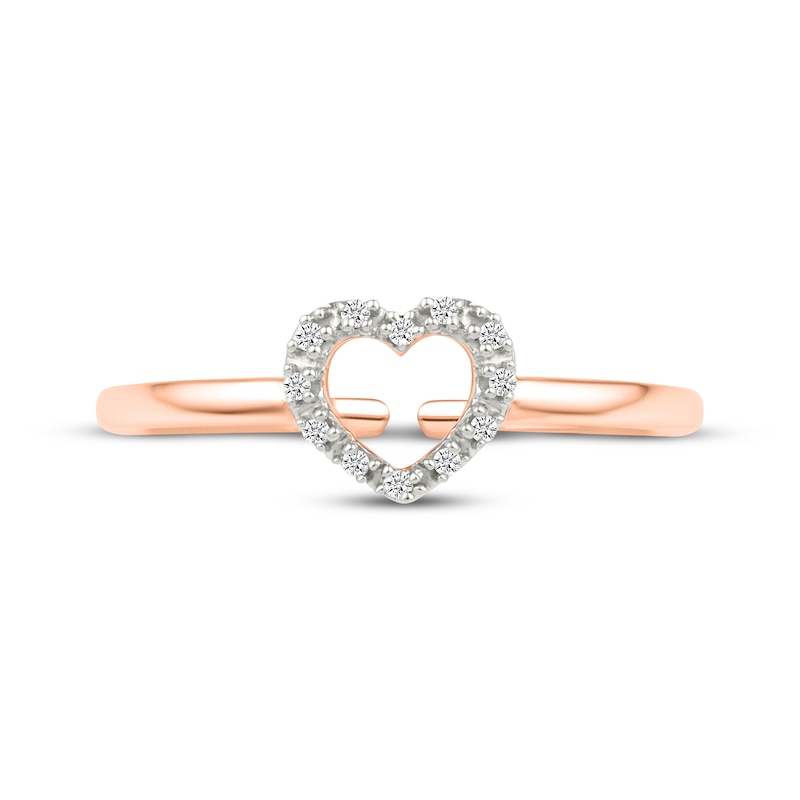 Main Image 3 of Diamond Heart Outline Toe Ring 1/20 ct tw 10K Rose Gold