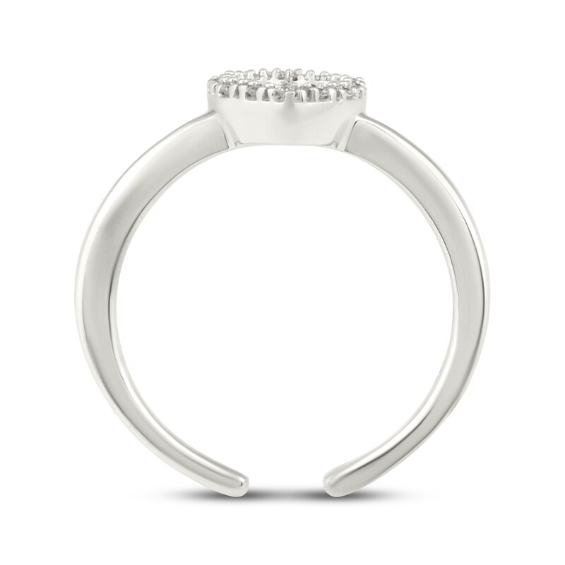 Main Image 2 of Diamond Heart Outline Toe Ring 1/20 ct tw 10K White Gold