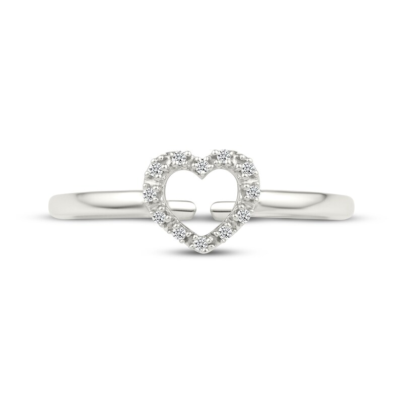 Main Image 3 of Diamond Heart Outline Toe Ring 1/20 ct tw 10K White Gold