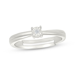 Diamond Accent Solitaire Toe Ring Sterling Silver