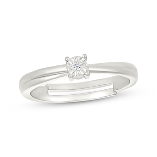 Diamond Accent Solitaire Toe Ring Sterling Silver