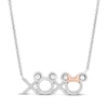 Thumbnail Image 1 of Disney Treasures Mickey & Minnie &quot;XO&quot; Necklace 1/8 ct tw Sterling Silver & 10K Rose Gold 18&quot;