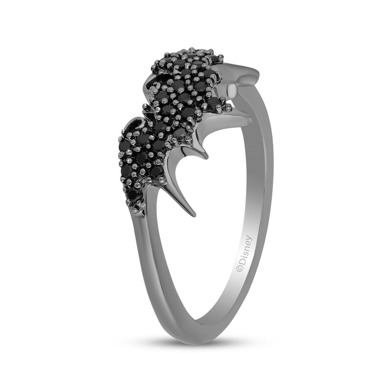 Main Image 2 of Disney Treasures The Nightmare Before Christmas Black Diamond Bat Ring 1/5 ct tw Sterling Silver Size 7
