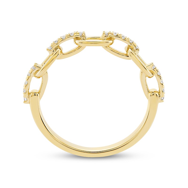 Main Image 3 of Diamond Chain Link Ring 1/5 ct tw 10K Yellow Gold