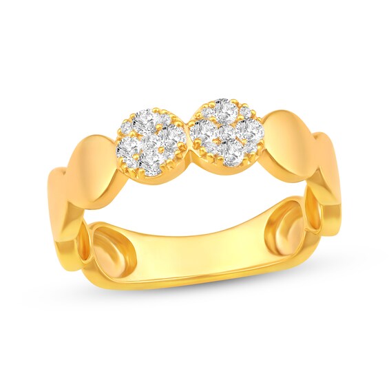 Multi-Diamond Circles Ring 1/5 ct tw 10K Yellow Gold