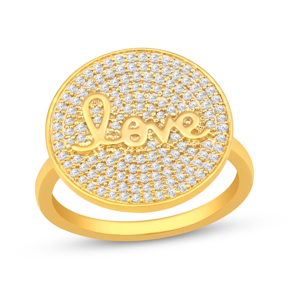 Diamond "Love" Circle Ring 1/2 ct tw 10K Yellow Gold