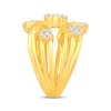 Thumbnail Image 2 of Diamond Flower Cluster Crossover Ring 1 ct tw 10K Yellow Gold
