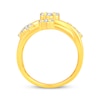 Thumbnail Image 3 of Diamond Flower Cluster Crossover Ring 1 ct tw 10K Yellow Gold