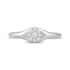 Thumbnail Image 4 of Multi-Diamond Center Cushion Signet Ring 1/6 ct tw 10K White Gold