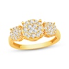 Thumbnail Image 1 of Multi-Diamond Center Three-Stone Fashion Ring 1/2 ct tw 10K Yellow Gold