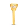 Thumbnail Image 2 of Multi-Diamond Center Three-Stone Fashion Ring 1/2 ct tw 10K Yellow Gold