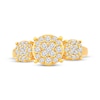 Thumbnail Image 4 of Multi-Diamond Center Three-Stone Fashion Ring 1/2 ct tw 10K Yellow Gold