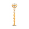 Thumbnail Image 2 of Multi-Diamond Center Halo Promise Ring 1/5 ct tw 10K Yellow Gold