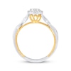 Thumbnail Image 3 of Multi-Diamond Center Pear-Shaped Halo Promise Ring 1/5 ct tw 10K Two-Tone Gold