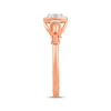 Thumbnail Image 2 of Multi-Diamond Cushion-Shaped Halo Promise Ring 1/5 ct tw 10K Rose Gold