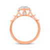 Thumbnail Image 3 of Multi-Diamond Cushion-Shaped Halo Promise Ring 1/5 ct tw 10K Rose Gold
