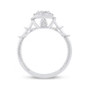 Thumbnail Image 3 of Multi-Diamond Cushion-Shaped Halo Promise Ring 1/5 ct tw 10K White Gold