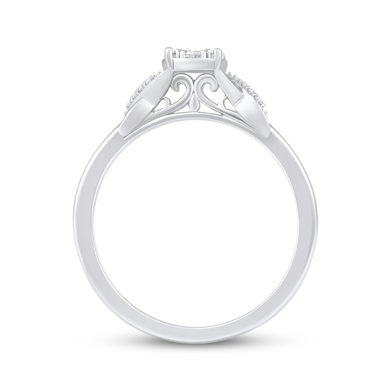 Main Image 3 of Multi-Diamond &quot;XO&quot; Promise Ring 1/5 ct tw 10K White Gold