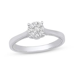 Multi-Diamond Promise Ring 1/5 ct tw 10K White Gold