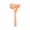 Thumbnail Image 2 of Multi-Diamond Double Heart Deconstructed Promise Ring 1/10 ct tw 10K Rose Gold