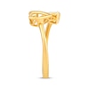 Thumbnail Image 2 of Multi-Diamond Double Heart Deconstructed Promise Ring 1/10 ct tw 10K Yellow Gold