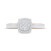 Thumbnail Image 4 of Multi-Diamond Cushion-Shaped Halo Promise Ring 1/5 ct tw 10K Two-Tone Gold
