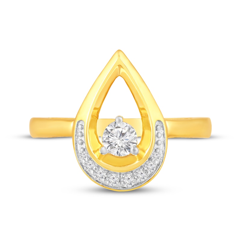 Main Image 4 of Diamond Teardrop Ring 1/4 ct tw 10K Yellow Gold