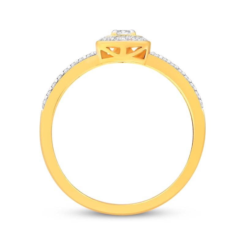 Main Image 3 of Diamond Teardrop Bypass Ring 1/4 ct tw 10K Yellow Gold