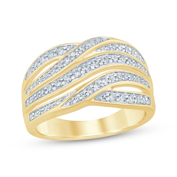 Diamond Bypass Multi-Row Ring 1/2 ct tw 10K Yellow Gold